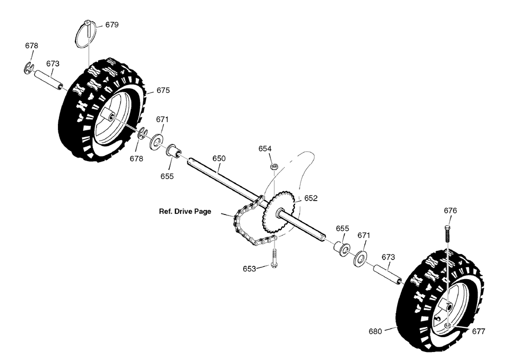 Wheels Diagram and Parts List for 1695363-6271200X54 2007 Briggs and Stratton Snow Blower